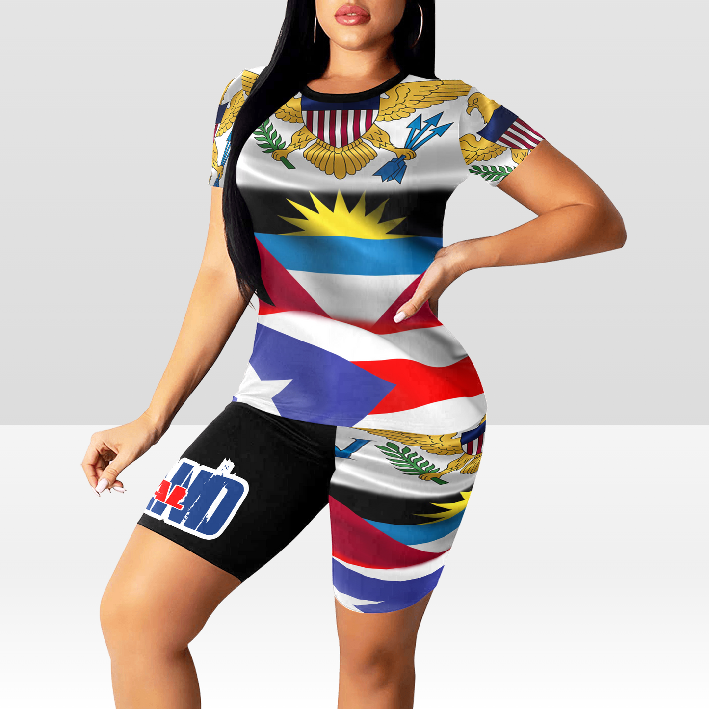 Island Flag Women Shorts Set